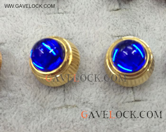 AAA Replica Cartier Cuff links Yellow Gold & Blue Sapphire - Best Replica